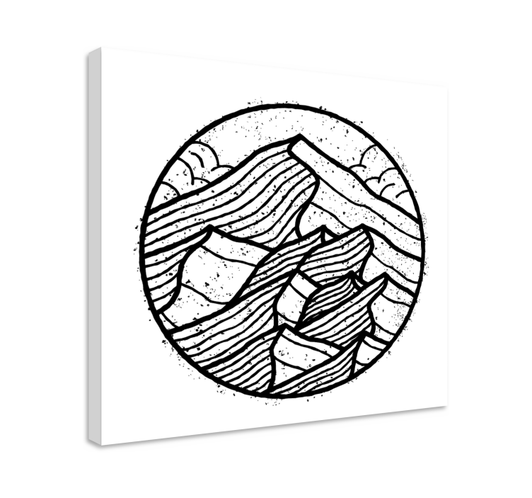 Landscape canvas abstract mountain range art - TenStickers