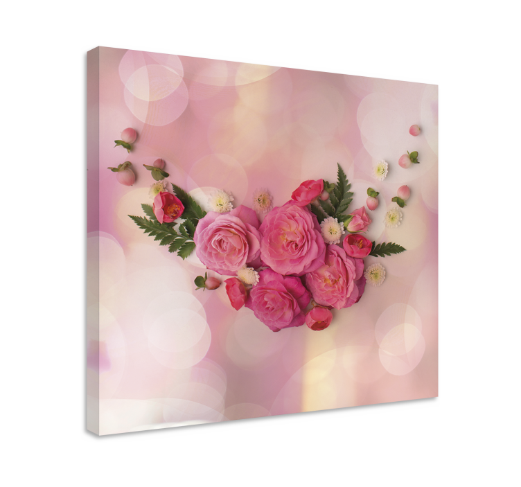 Flowers canvas pink flower arrangement - TenStickers
