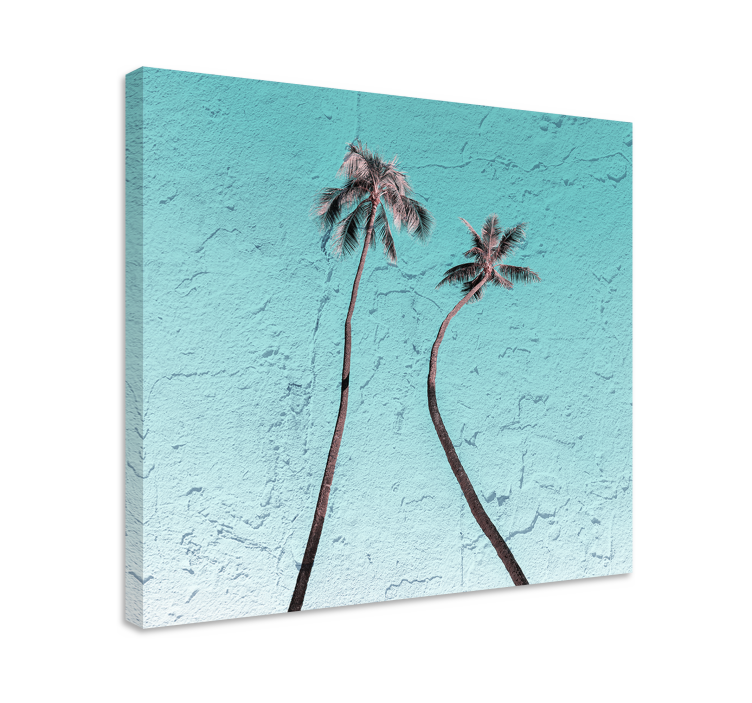 Flowers canvas elegant palm trees art - TenStickers