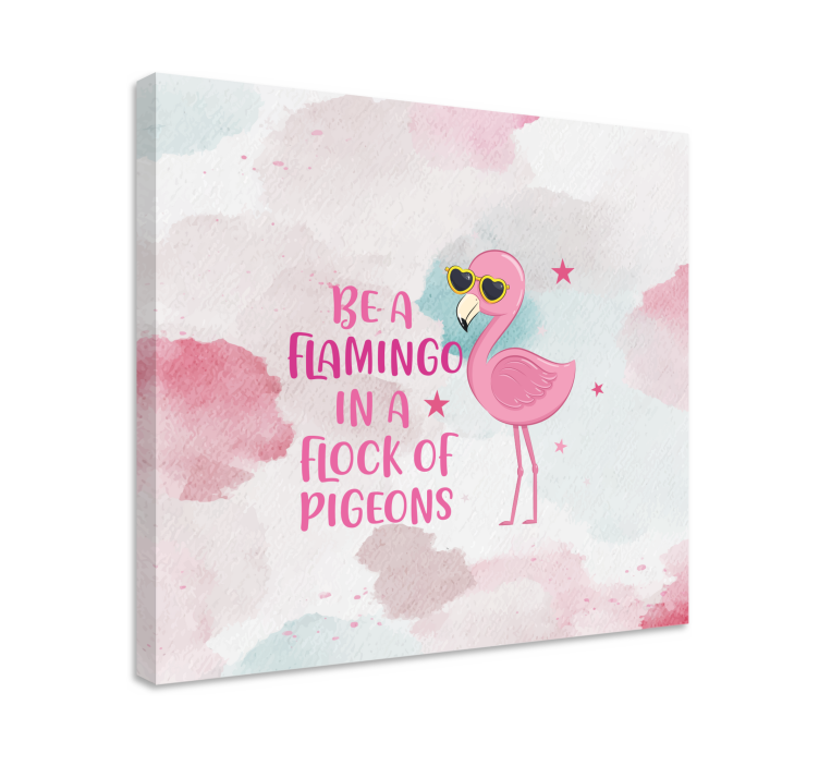 Dinosaur canvas wall art flamingo in sunglasses - TenStickers