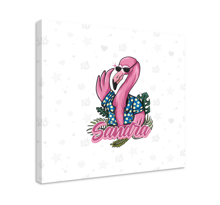 Animal canvas wall art cool flamingo style - TenStickers