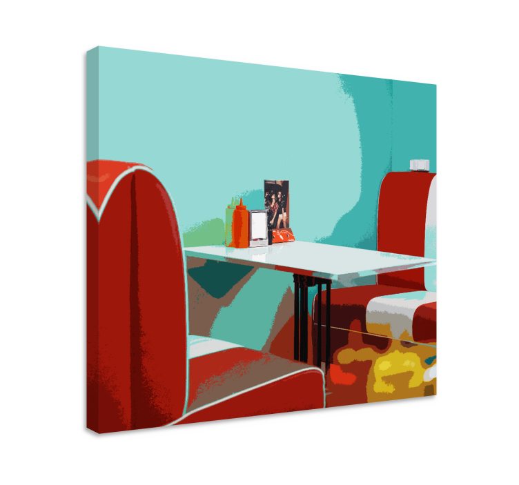 Retro restaurant canvas pictures living room - TenStickers