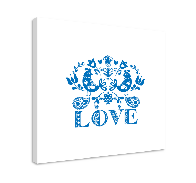 Tree canvas wall art with birds and floral design - TenStickers