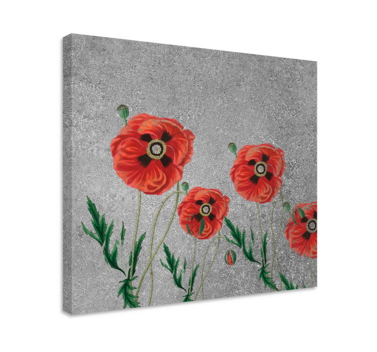 Flowers canvas vibrant poppy blooms - TenStickers
