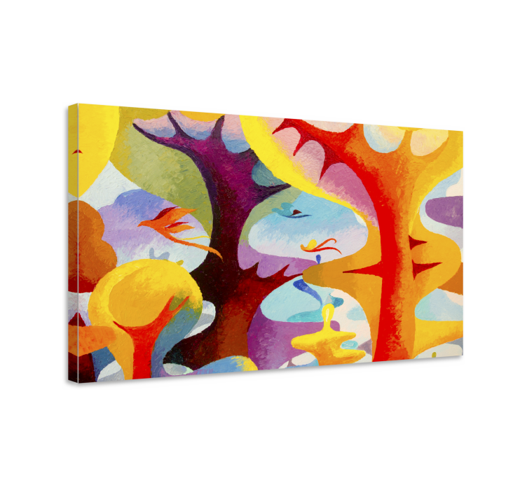 Abstract wall art 1 colorful organic forms - TenStickers
