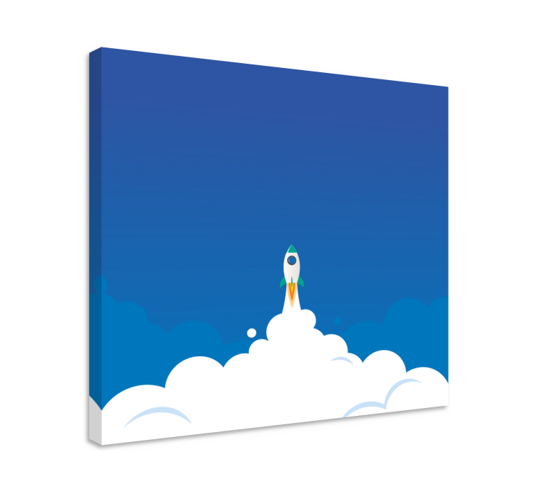 Dinosaur canvas wall art rocket launch journey - TenStickers