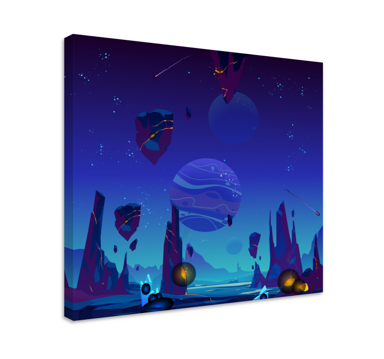 Cartoon space surface nursery canvas - TenStickers