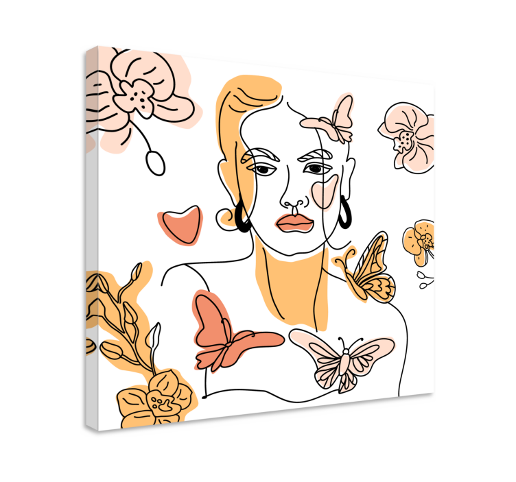 Flowers canvas floral portrait - TenStickers