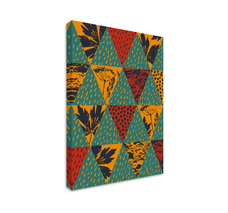 Geometric canvas with floral design - TenStickers