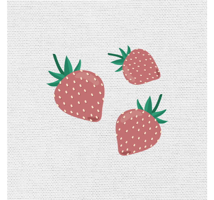 Fruit canvas wall art strawberry trio - TenStickers