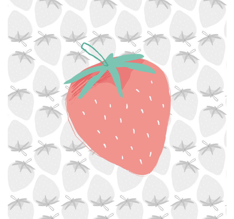 Seamless strawberry pattern pastel fruit canvas - TenStickers