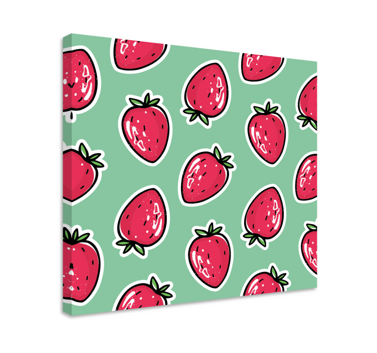 Fruit canvas wall art strawberry pattern - TenStickers