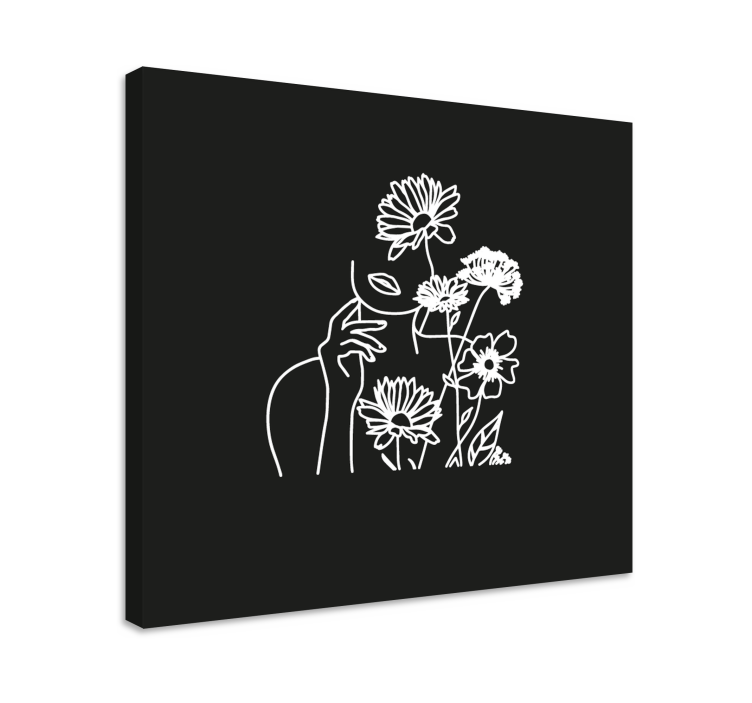 Flowers canvas minimalist floral line art - TenStickers