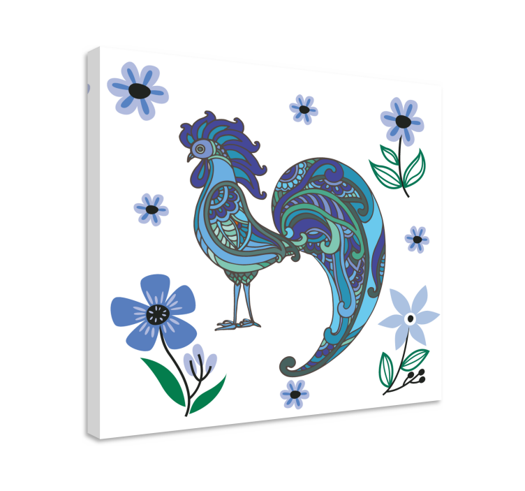 Animal canvas wall art colorful rooster painting - TenStickers