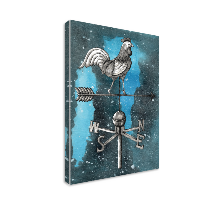Starry night chicken bird canvas art - TenStickers
