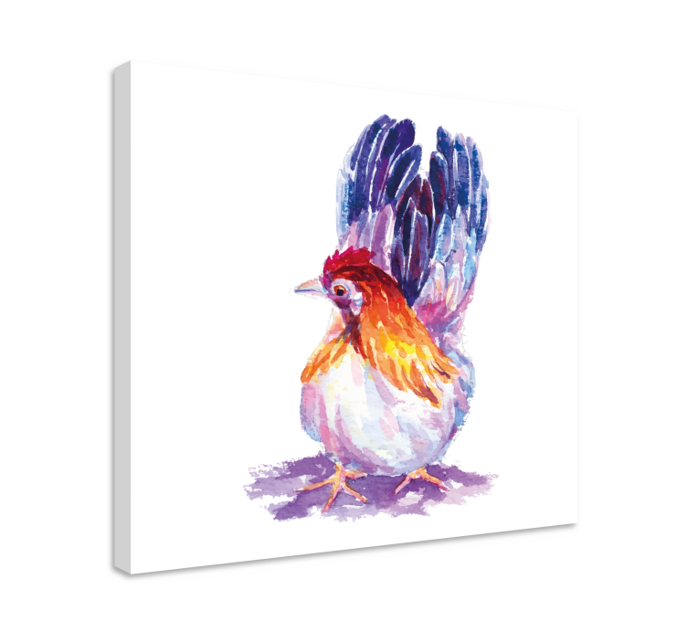 Bird canvas wall art colorful rooster artwork - TenStickers
