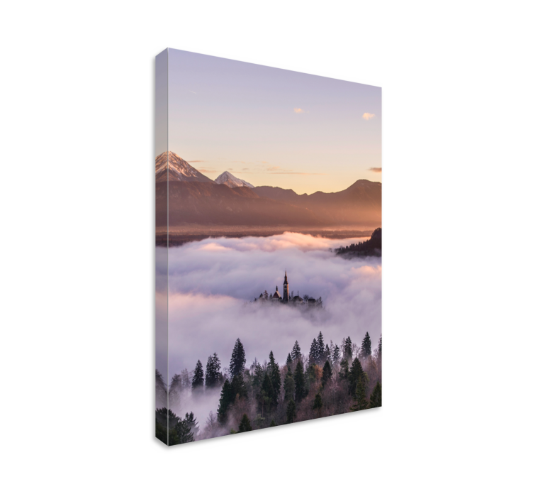 Landscape canvas enchanting mountain castle - TenStickers