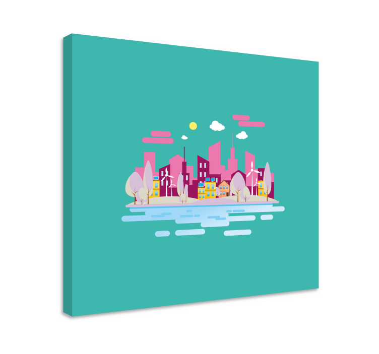 Vibrant cityscape cityscape wall art - TenStickers