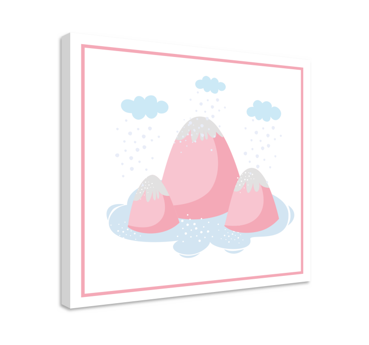 Elegant canvas wall art pink mountain landscape - TenStickers