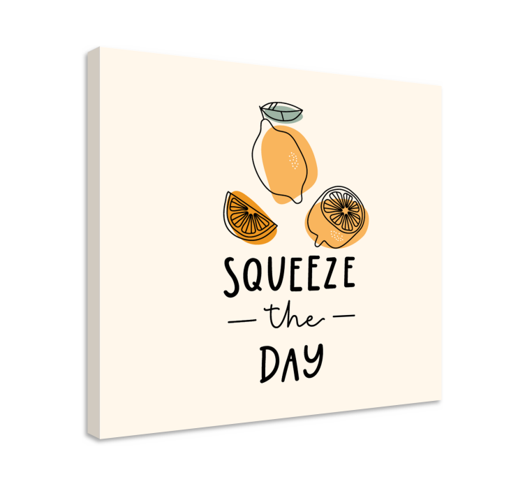 Funny quote with lemon and orange canvas wall - TenStickers