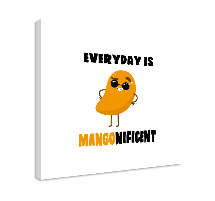 Fruit canvas wall art mango character playful - TenStickers