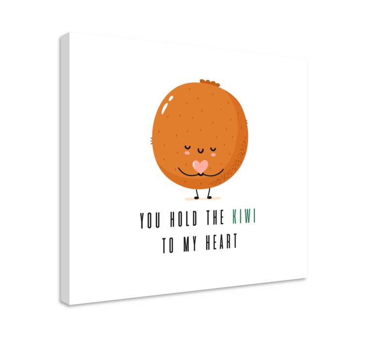 Fruit canvas wall art cute kiwi design - TenStickers