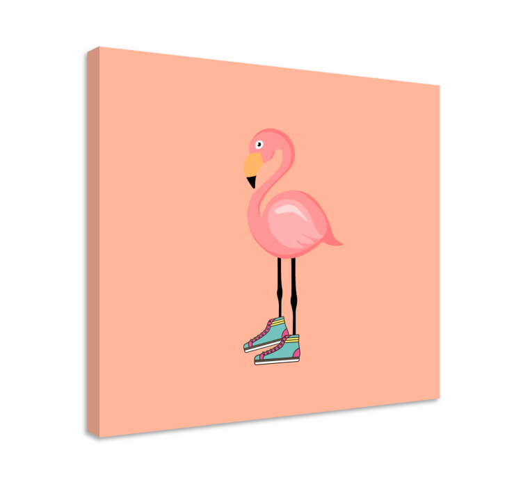 Dog wall art stylish flamingo skater - TenStickers