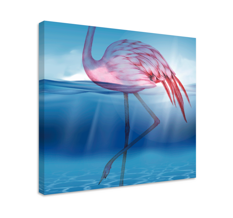 Bird canvas wall art elegant flamingo pose - TenStickers