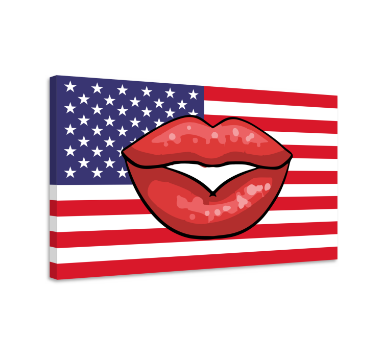 Retro canvas lips on flag - TenStickers