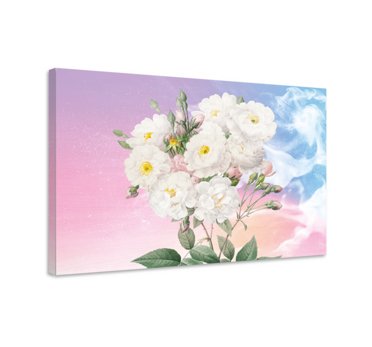 Flowers canvas white floral bouquet - TenStickers