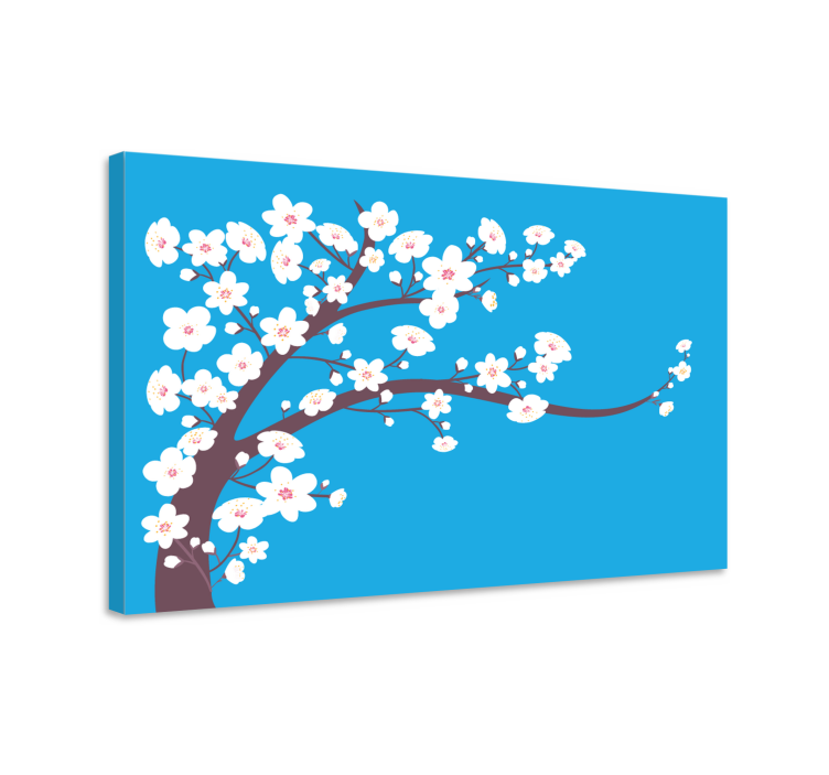 Flowers canvas cherry blossom tree art print - TenStickers