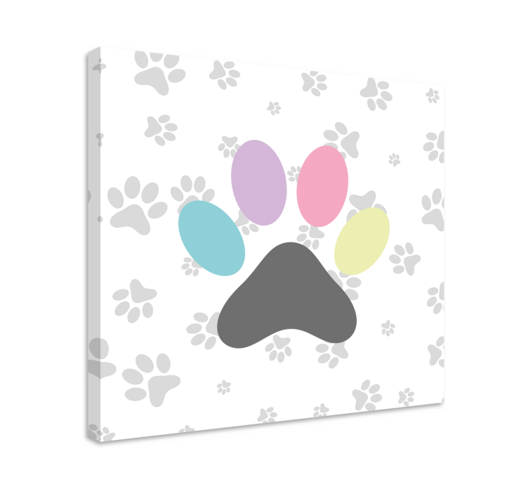 Colorful Paw Prints dog wall art - TenStickers