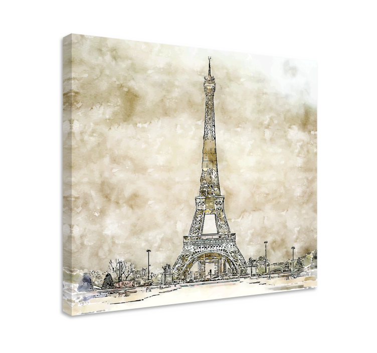Cityscape wall art eiffel tower drawing - TenStickers