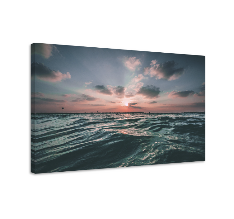 Landscape canvas dusk over ocean - TenStickers