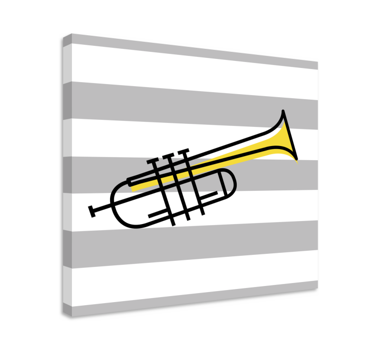 TRUMPET WITH STRIPES music canvas art - TenStickers