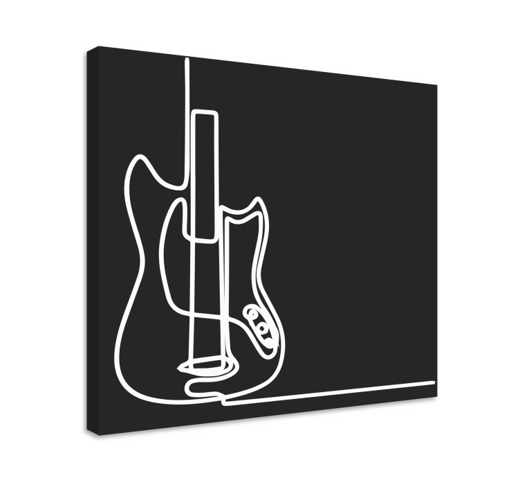 Music canvas art electric guitar outline - TenStickers