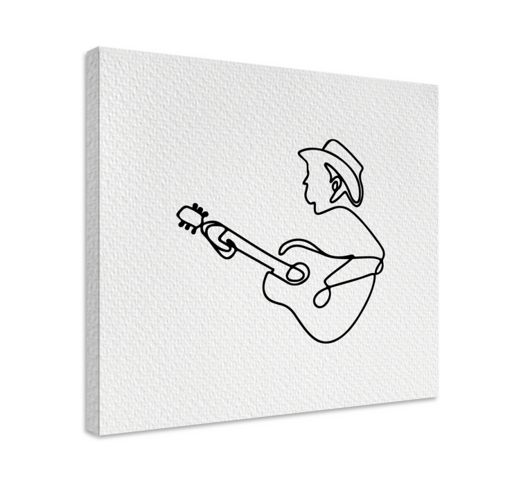 Music canvas art guitar playing cowboy art - TenStickers