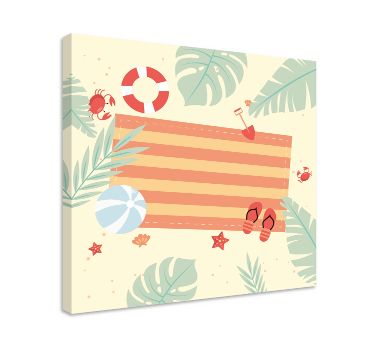 Flowers canvas tropical beach elements - TenStickers