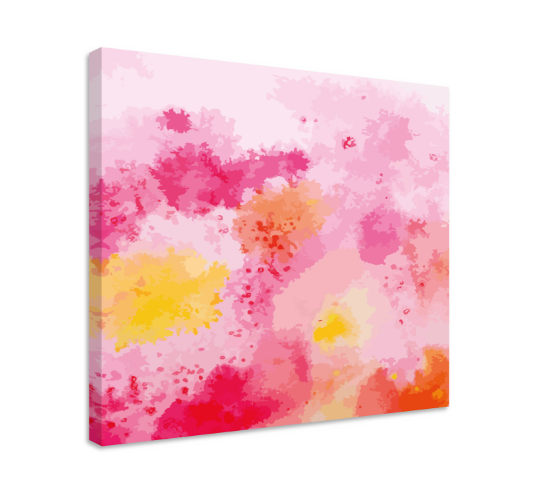 Flower canvas pink floral abstract artwork - TenStickers