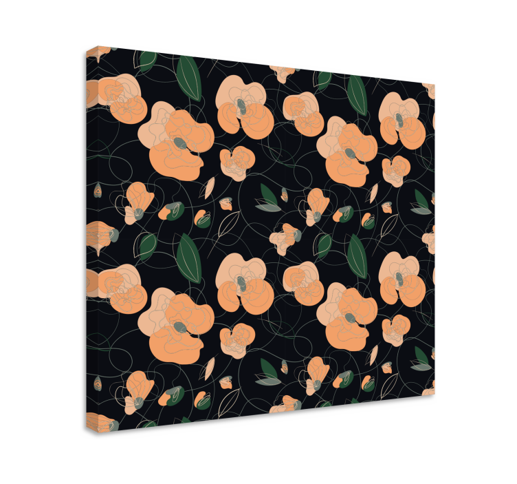 Flowers canvas with graceful floral design - TenStickers
