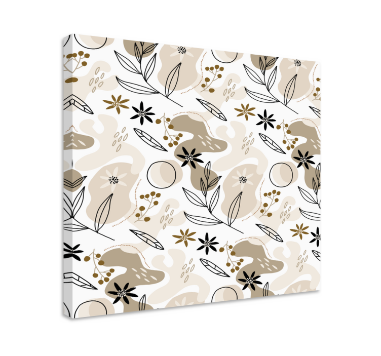 Flowers canvas with stylized plant design - TenStickers