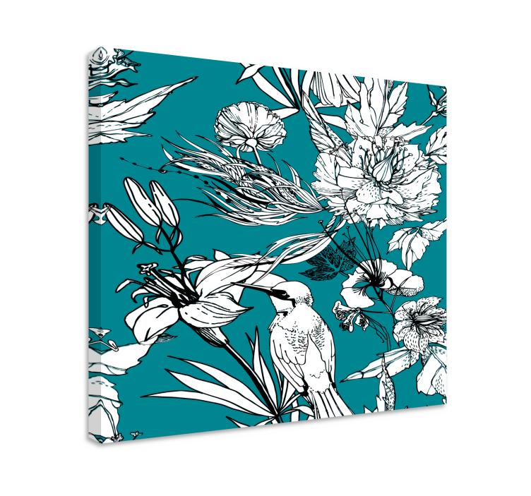 Among Flowers bird canvas wall art - TenStickers