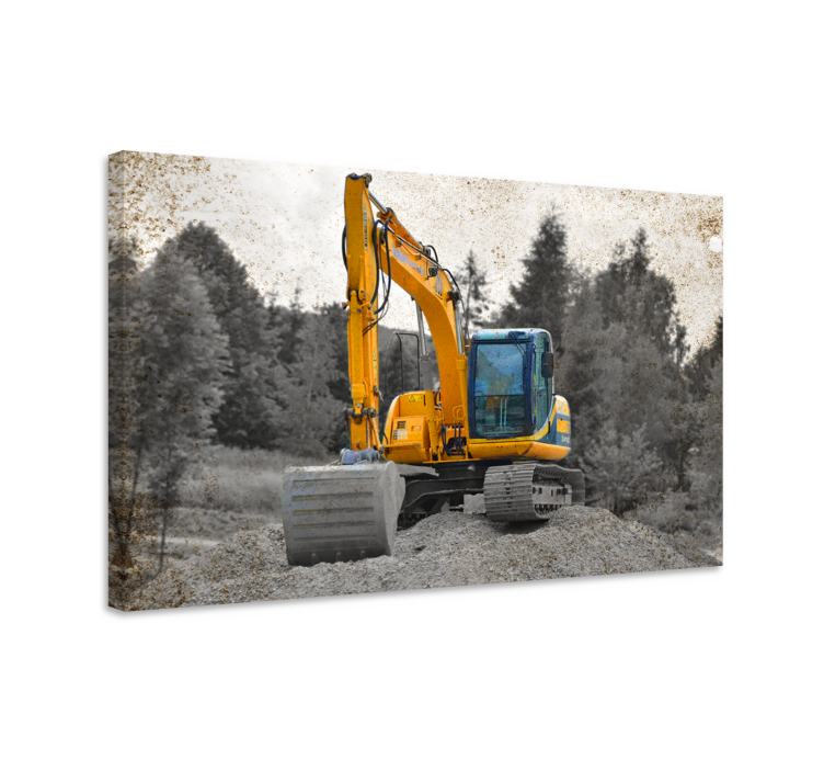 Sports canvas art excavator at work - TenStickers