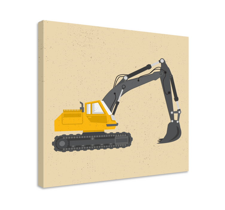 Sports canvas art excavator machinery print - TenStickers