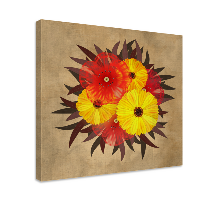 Flowers canvas vibrant bloom display - TenStickers