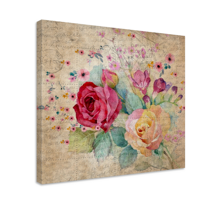 Flowers canvas romantic rose arrangement - TenStickers