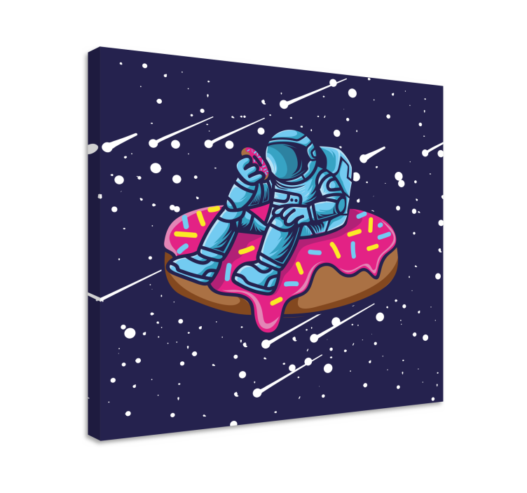 SPACEMAN ON DONUT framed gaming wall art - TenStickers