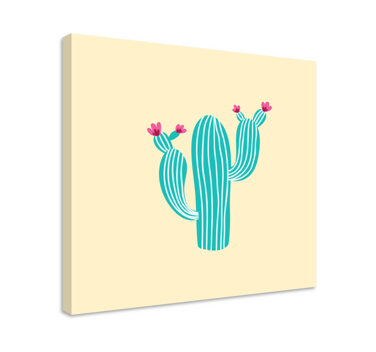 Flowers canvas cactus in bloom - TenStickers