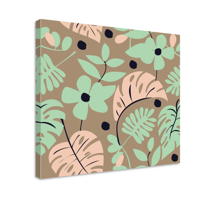 Flowers canvas tropical leaf bouquet - TenStickers