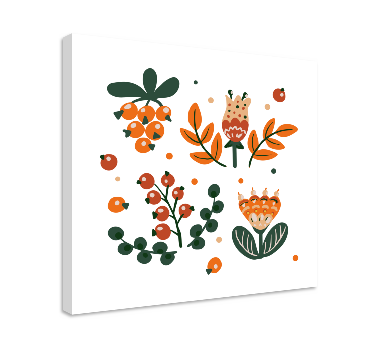 Flowers canvas abstract floral designs - TenStickers